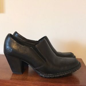 Born black leather dress booties
